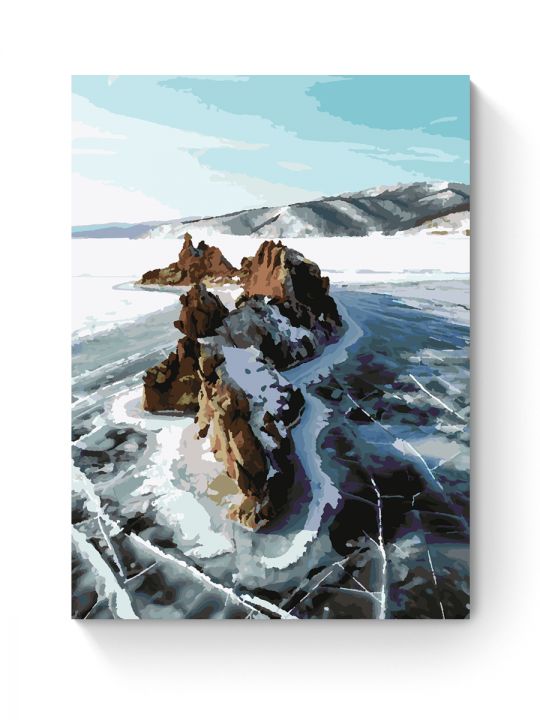 Картина по номерам на подрамнике «Лёд Байкала» 70x50 см