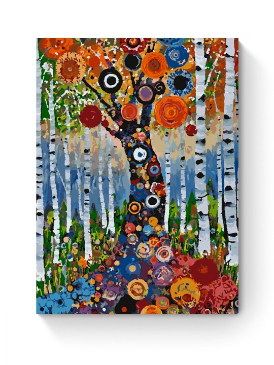 Картина по номерам на подрамнике «Березовый лес» 70x50 см Картина по номерам на подрамнике «Березовый лес» 70x50 см