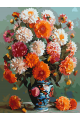 Картина по номерам без подрамника «Георгины» 25x20 см