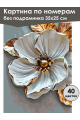 Картина по номерам без подрамника «Белый цветок» 35x25 см
