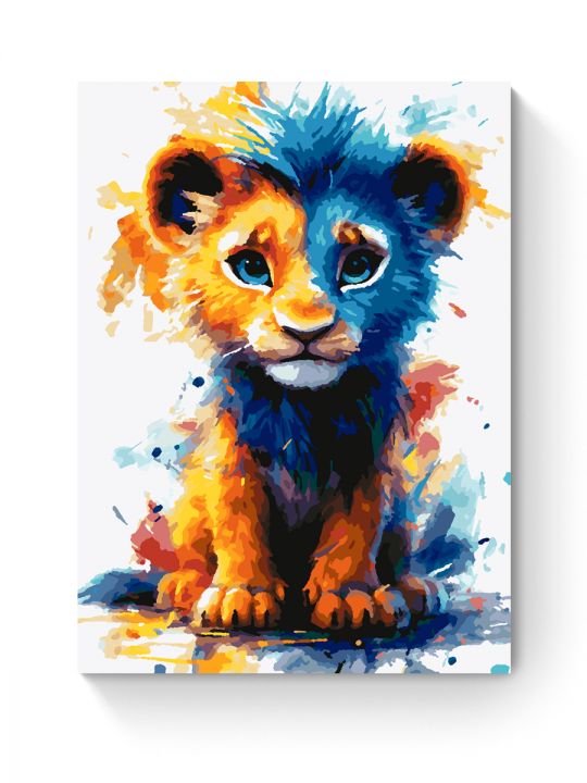 Картина по номерам на подрамнике «Львёнок» 35x25 см