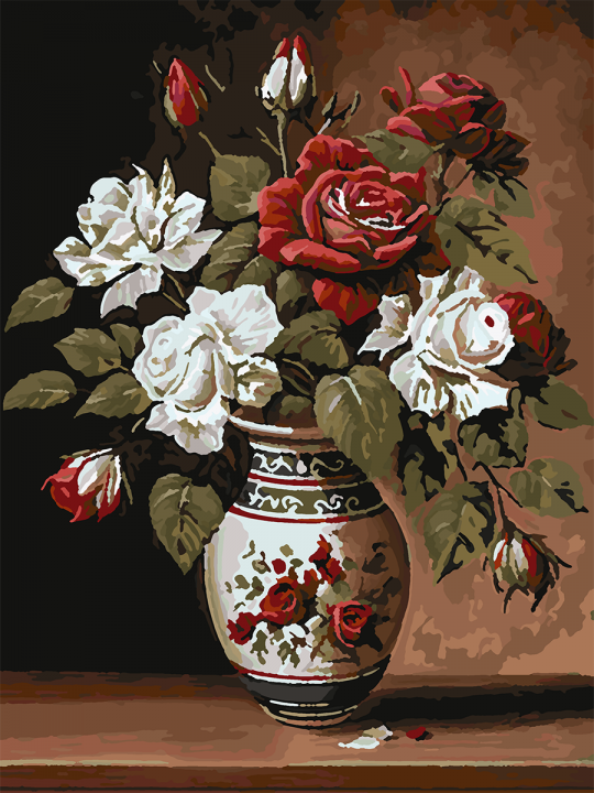 Картина по номерам без подрамника «Букет роз» 35x25 см Картина по номерам без подрамника «Букет роз» 35x25 см