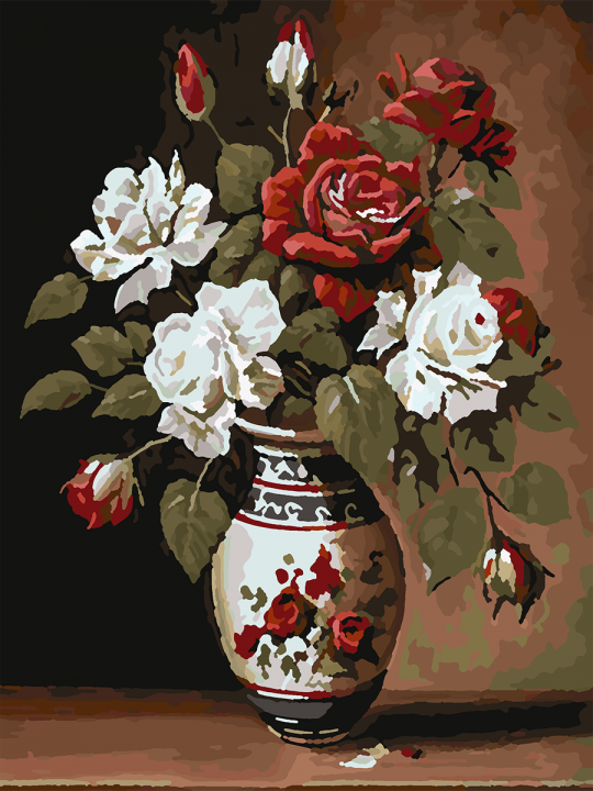 Картина по номерам без подрамника «Букет роз» 25x20 см