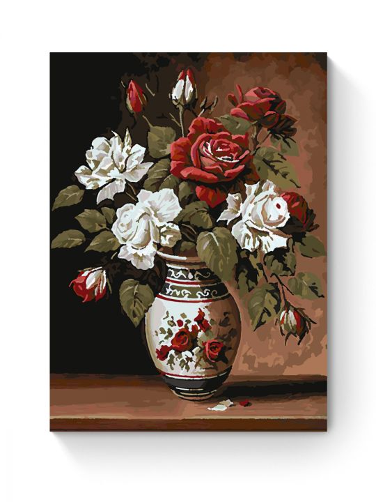 Картина по номерам на подрамнике «Букет роз» 35x25 см Картина по номерам на подрамнике «Букет роз» 35x25 см