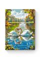Картина по номерам на подрамнике «Пара лебедей» 35x25 см