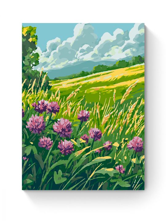 Картина по номерам на подрамнике «Цветы клевера» 35x25 см Картина по номерам на подрамнике «Цветы клевера» 35x25 см