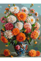 Картина по номерам без подрамника «Георгины» 70x50 см