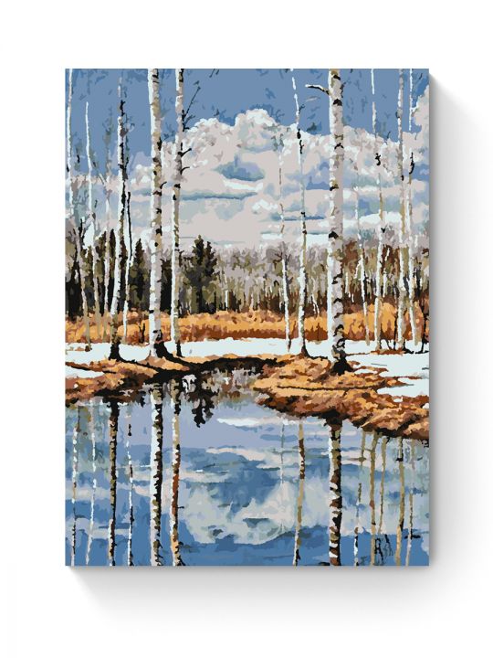 Картина по номерам на подрамнике «Ранняя весна» 70x50 см