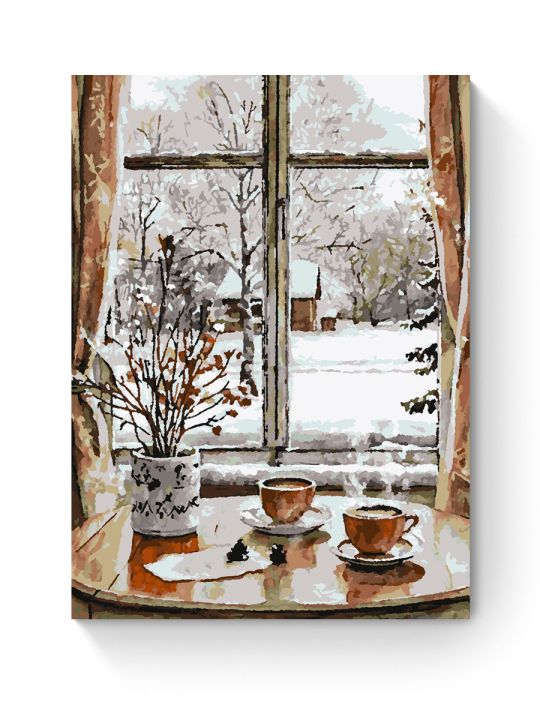 Картина по номерам на подрамнике «Вид из окна» 70x50 см
