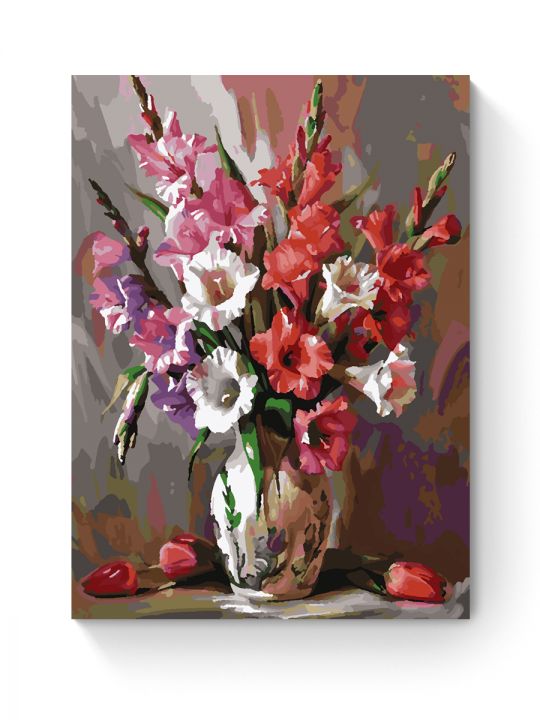 Картина по номерам на подрамнике «Гладиолусы» 35x25 см
