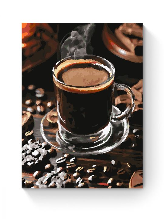 Картина по номерам на подрамнике «Чёрный кофе» 25x20 см
