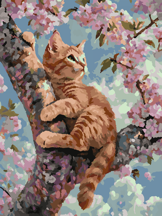 Картина по номерам без подрамника «Рыжий котёнок» 25x20 см