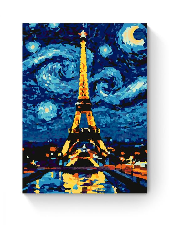 Картина по номерам на подрамнике «Башня Парижа» 25x20 см