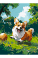 Картина по номерам на подрамнике «Милый корги» 70x50 см