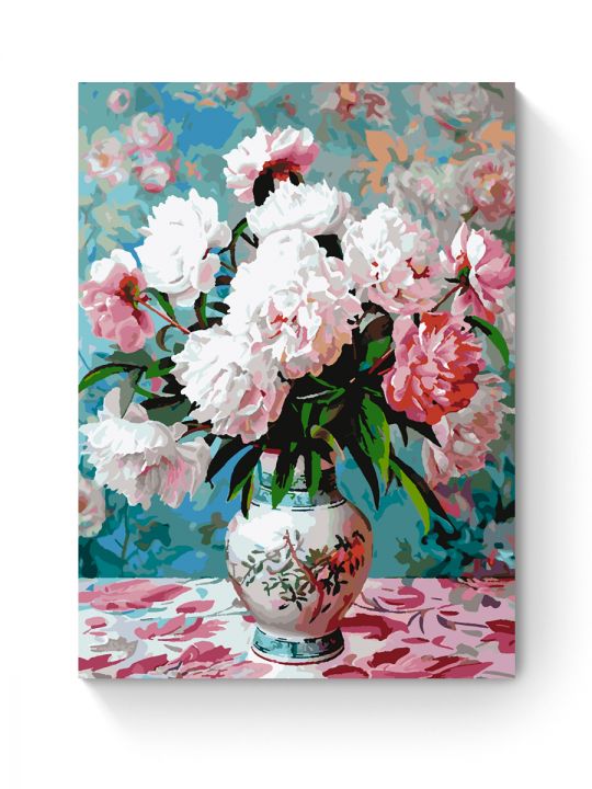 Картина по номерам на подрамнике «Букет пионов» 70x50 см