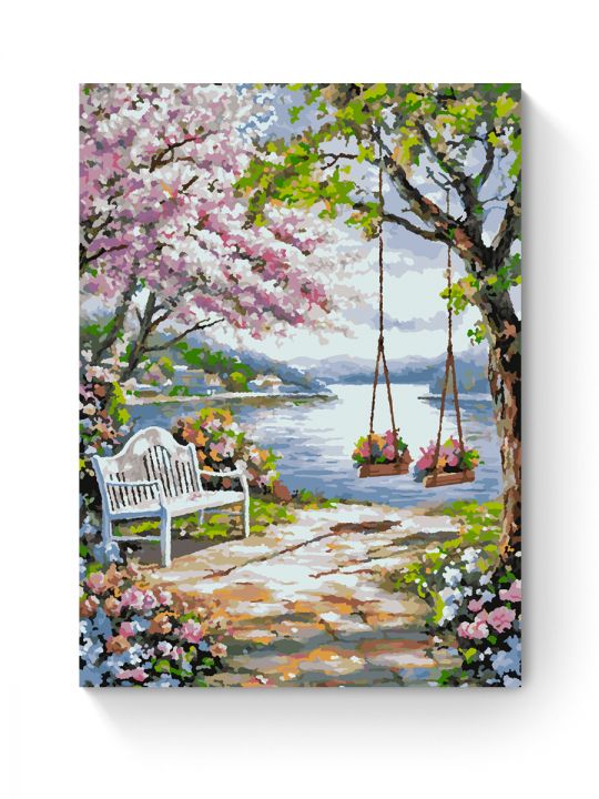 Картина по номерам на подрамнике «Весенний парк» 70x50 см Картина по номерам на подрамнике «Весенний парк» 70x50 см