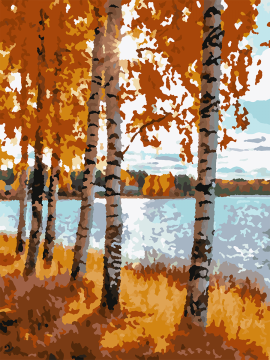 Картина по номерам без подрамника «Берег озера» 25x20 см