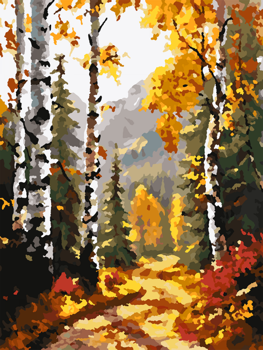 Картина по номерам без подрамника «Осенний лес» 25x20 см