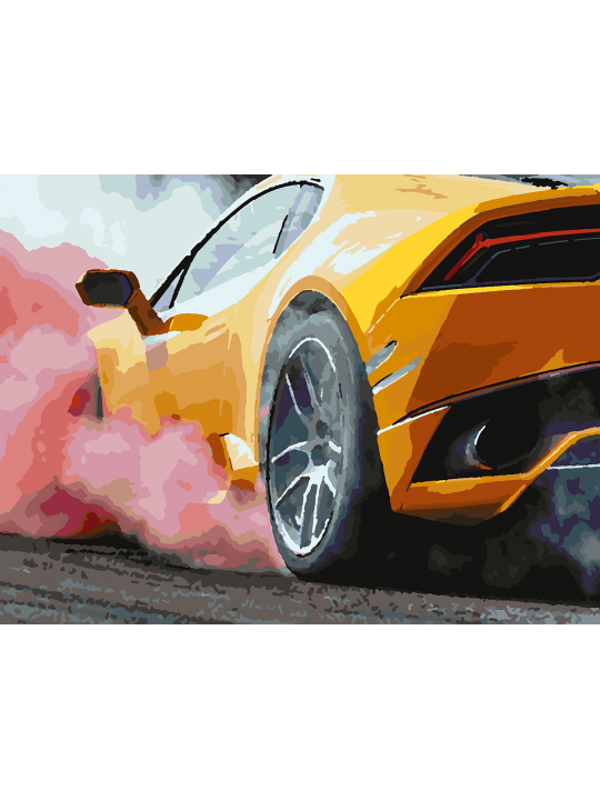 Картина по номерам без подрамника «Авто дрифт» 35x25 см