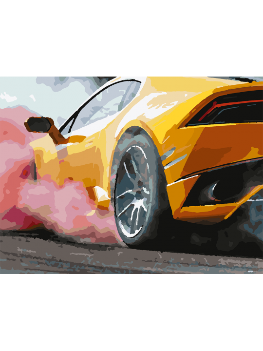 Картина по номерам без подрамника «Авто дрифт» 25x20 см