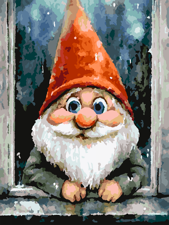 Картина по номерам без подрамника «Добрый гном» 25x20 см