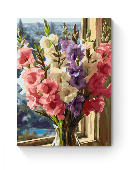 Картина по номерам на подрамнике «Гладиолусы» 35x25 см