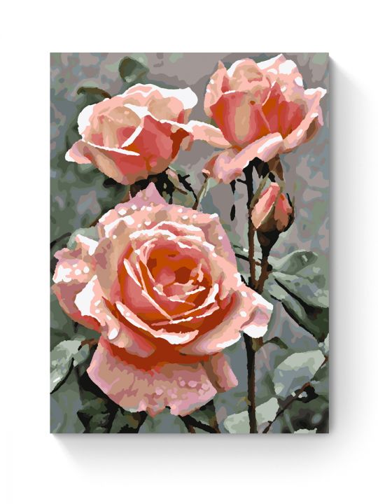 Картина по номерам на подрамнике «Три розы» 25x20 см Картина по номерам на подрамнике «Три розы» 25x20 см