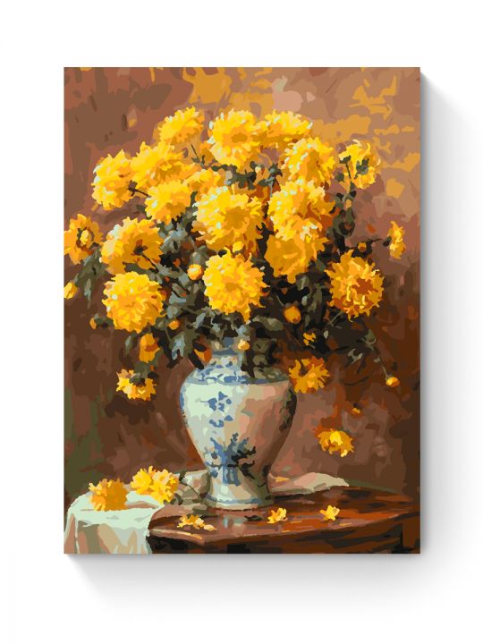 Картина по номерам на подрамнике «Хризантемы» 35x25 см