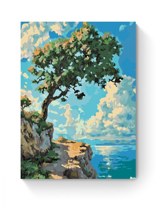 Картина по номерам на подрамнике «Дуб на скале» 25x20 см