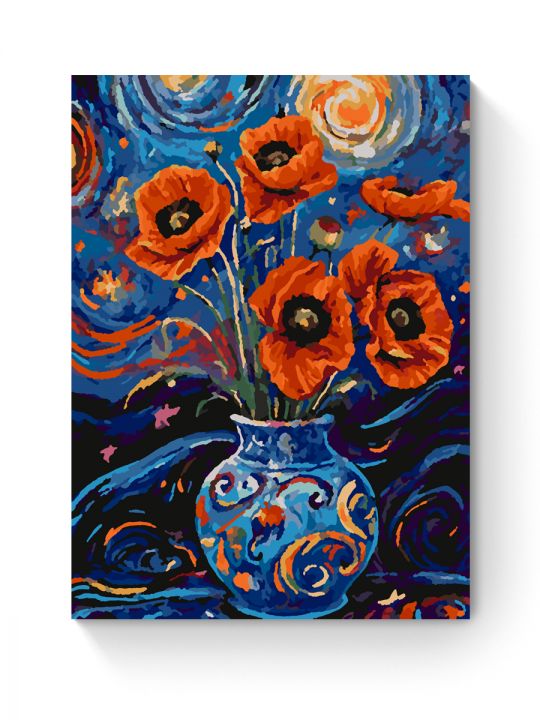 Картина по номерам на подрамнике «Букет маков» 25x20 см