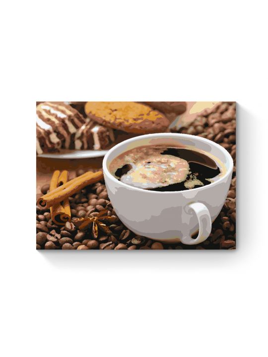 Картина по номерам на подрамнике «Чашка кофе» 70x50 см