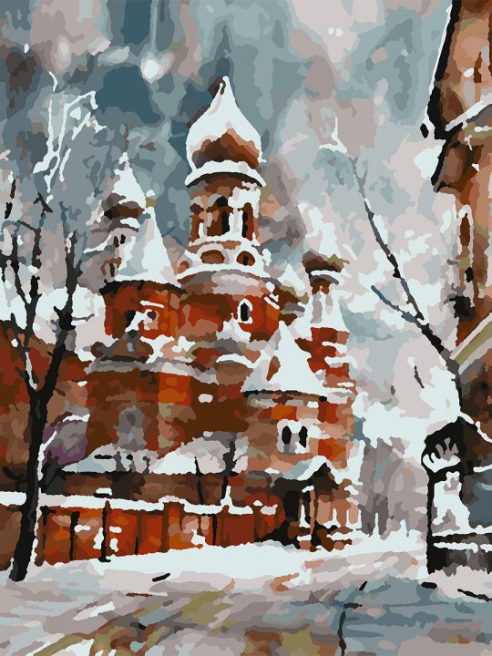 Картина по номерам без подрамника «Зимний собор» 25x20 см
