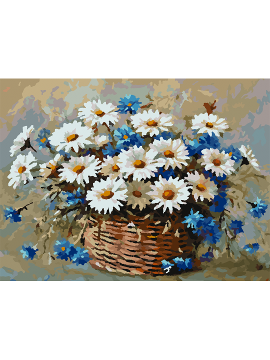 Картина по номерам без подрамника «Ромашки» 25x20 см Картина по номерам без подрамника «Ромашки» 25x20 см