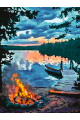 Картина по номерам без подрамника «Костер у реки» 25x20 см