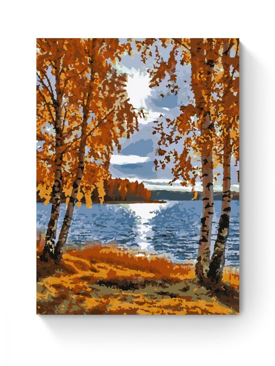 Картина по номерам на подрамнике «Берег озера» 35x25 см Картина по номерам на подрамнике «Берег озера» 35x25 см