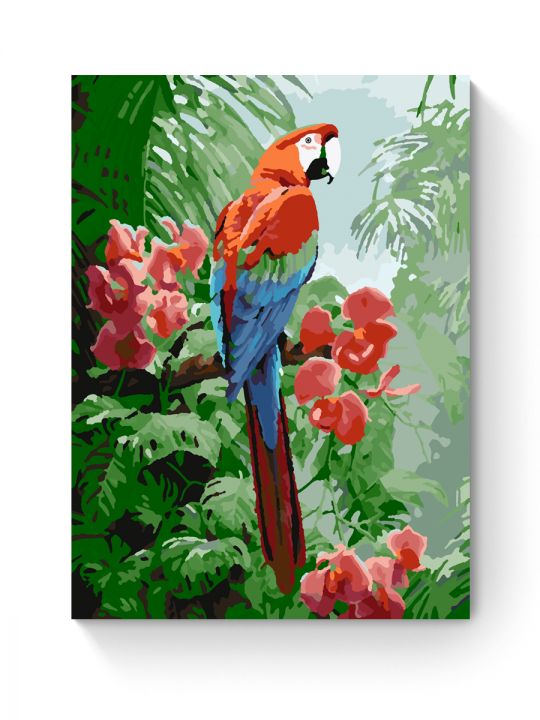 Картина по номерам на подрамнике «Попугаи ара» 25x20 см