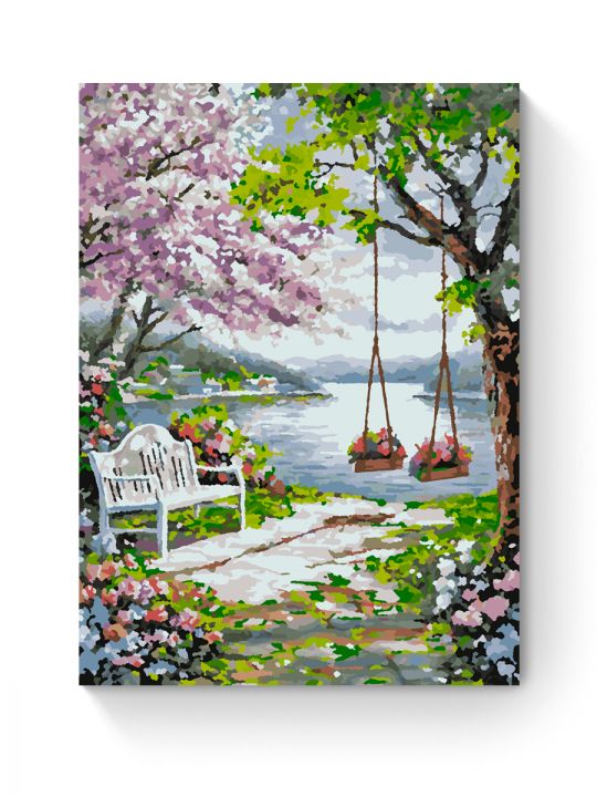 Картина по номерам на подрамнике «Весенний парк» 35x25 см