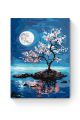 Картина по номерам на подрамнике «Луна и сакура» 35x25 см