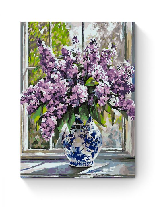 Картина по номерам на подрамнике «Букет сирени» 70x50 см