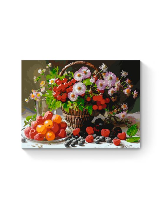 Картина по номерам на подрамнике «Ягодный пир» 70x50 см