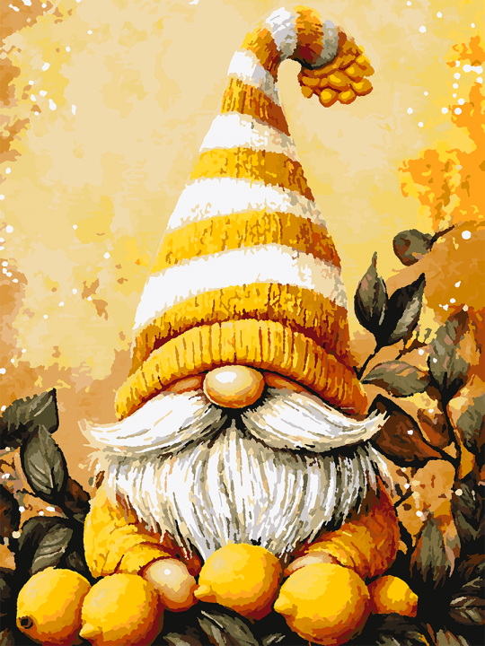 Картина по номерам без подрамника «Лимонный гном» 70x50 см