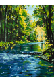 Картина по номерам на подрамнике «Лесная река» 70x50 см