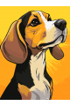 Картина по номерам без подрамника «Бигль» 25x20 см