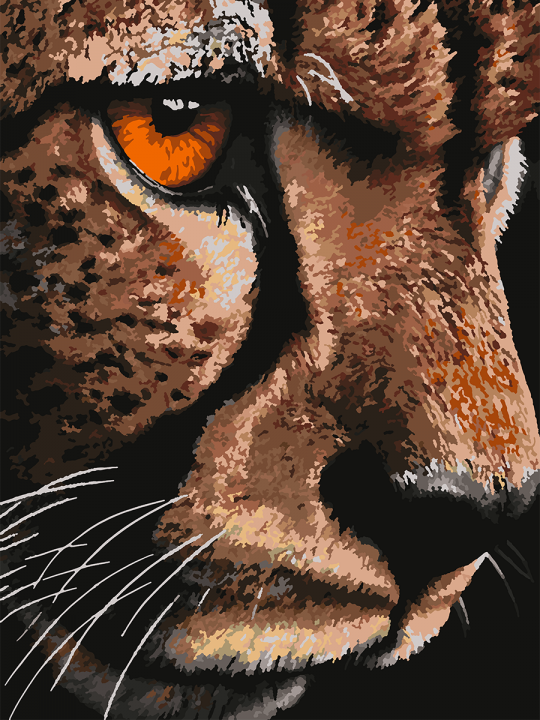 Картина по номерам без подрамника «Гепард» 70x50 см