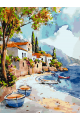 Картина по номерам на подрамнике «Домик у моря» 70x50 см