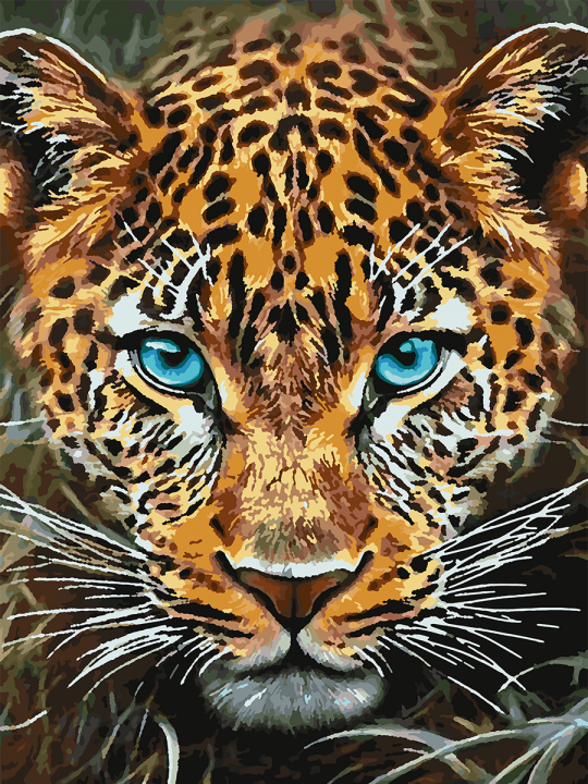 Картина по номерам без подрамника «Леопард» 70x50 см