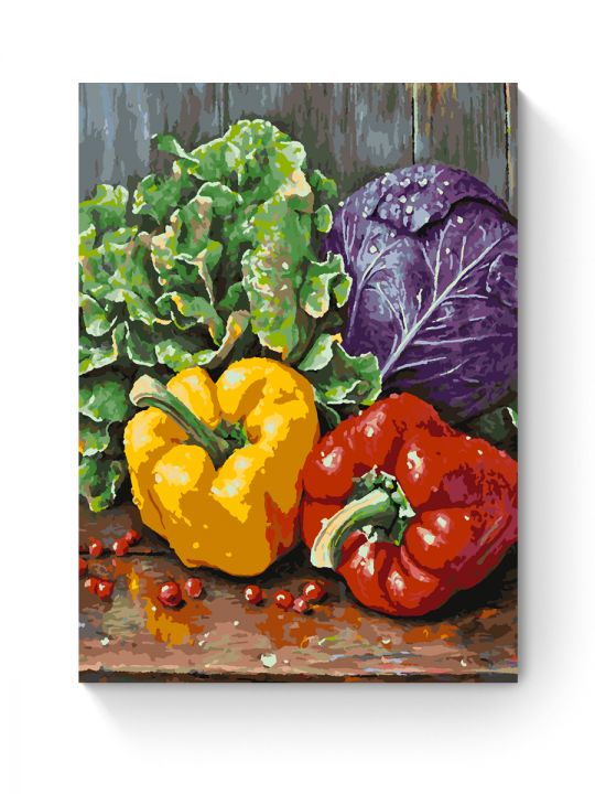 Картина по номерам на подрамнике «Спелые овощи» 70x50 см