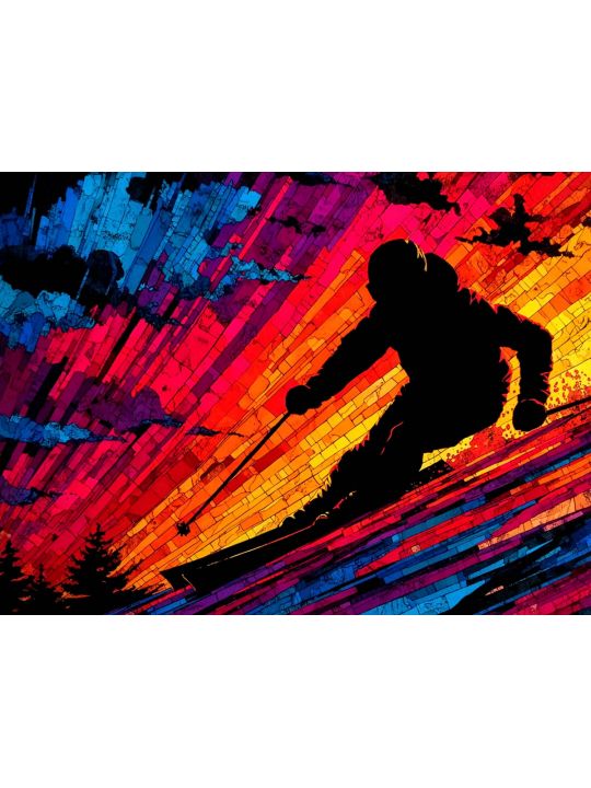 Картина интерьерная «Лыжник» холст 80x60 см