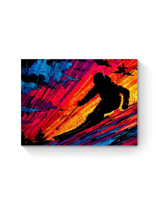 Картина интерьерная на подрамнике «Лыжник» 70x50 см