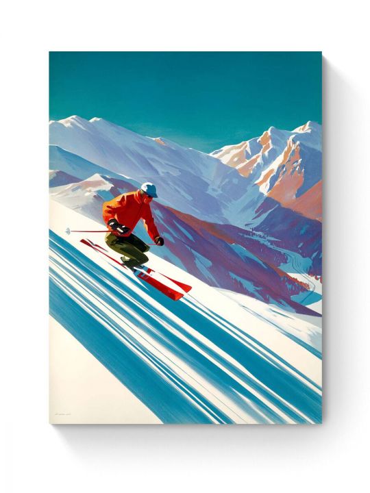 Картина интерьерная на подрамнике «Лыжник» 40x30 см